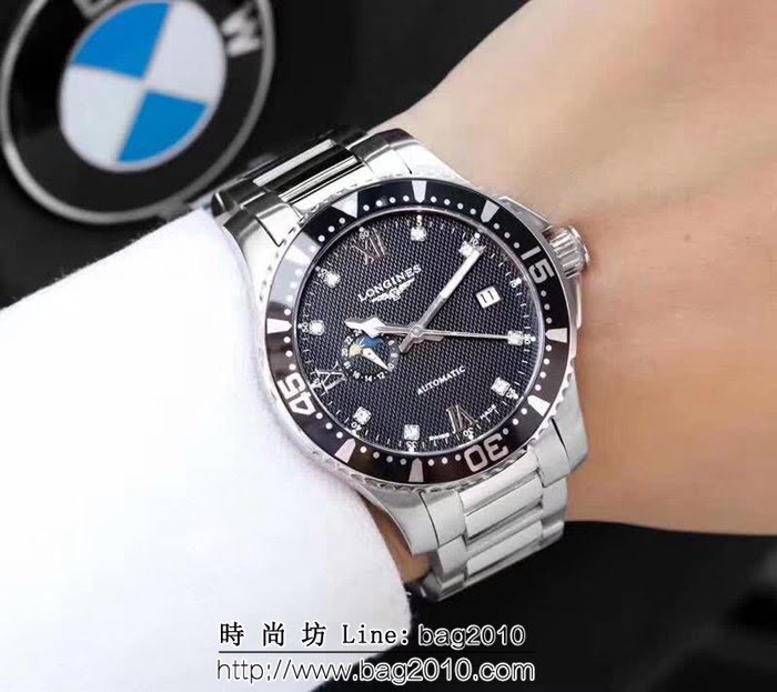 LONGINES浪琴 康卡斯潛水星辰月相系列 高端機械男表 WSS0469